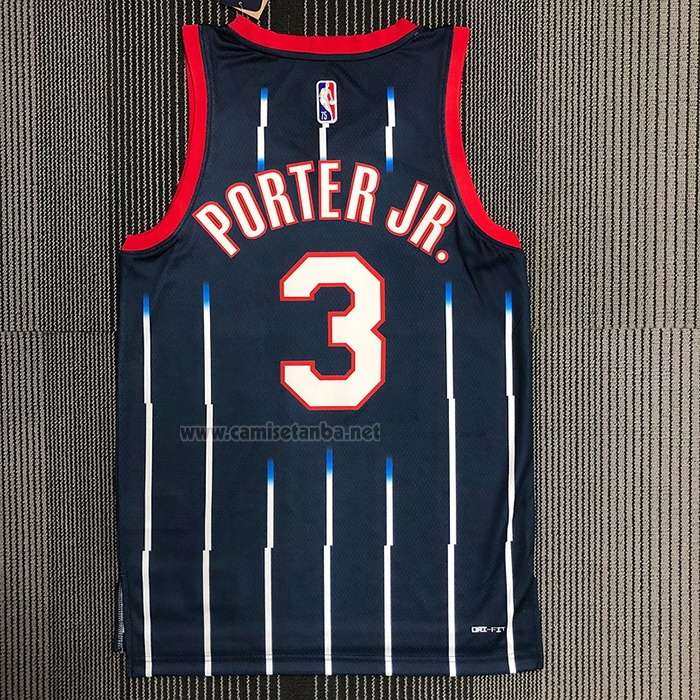 Camiseta Houston Rockets Kevin Porter JR. #3 Ciudad 2021-22 Azul